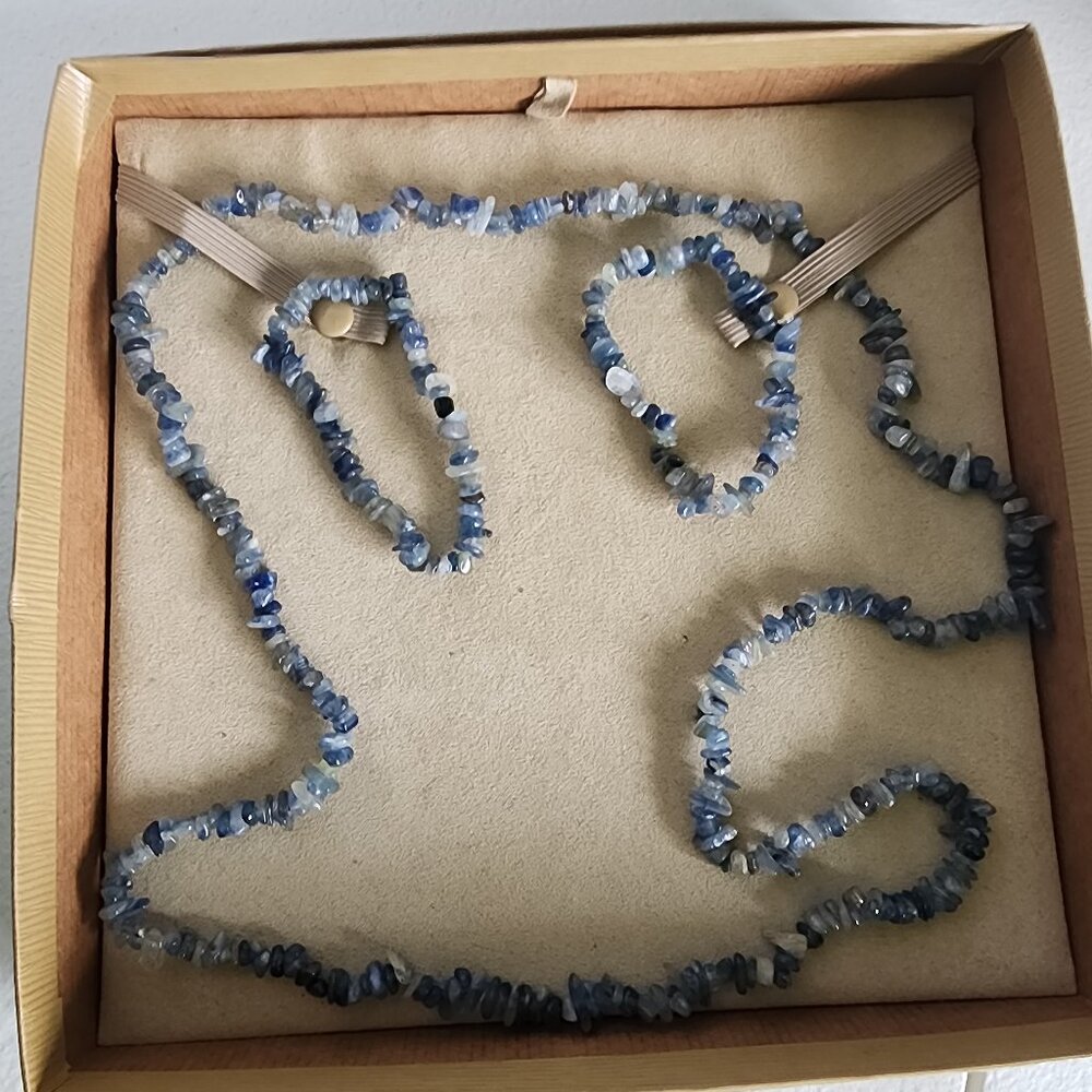 Kyanite Chip Bead Necklace and 2 Bracelet Set JTV Priced To Sell!